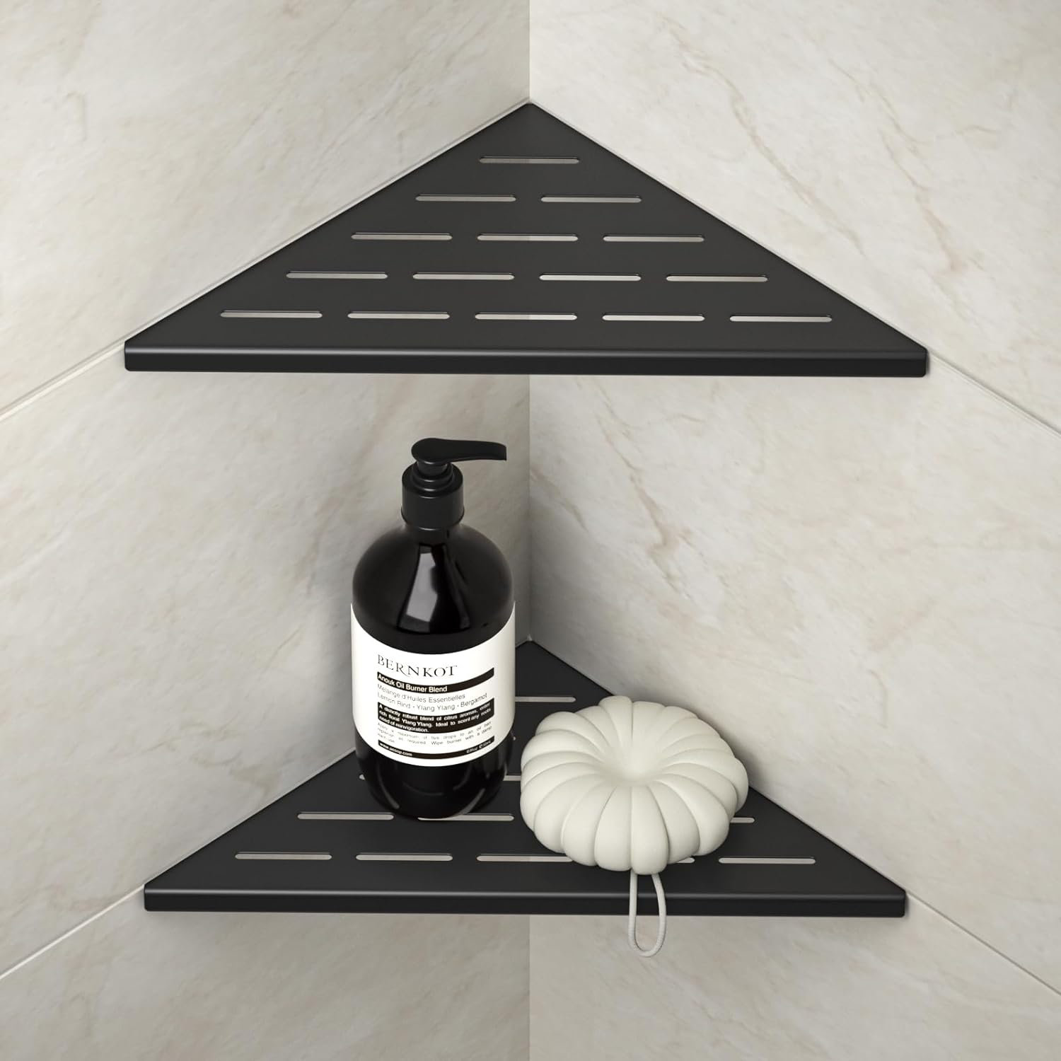 Latitude Run® Corner Shower Shelf 10" Matte Black 304 Stainless Steel ...